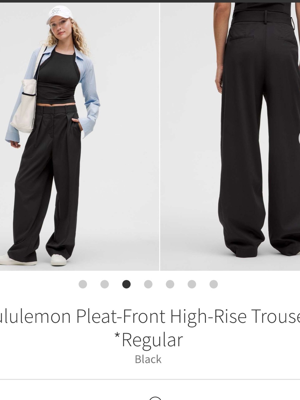 149-$75 *FREE SHIP* Lululemon Pleat-Front High-Rise Trouser Black size 0